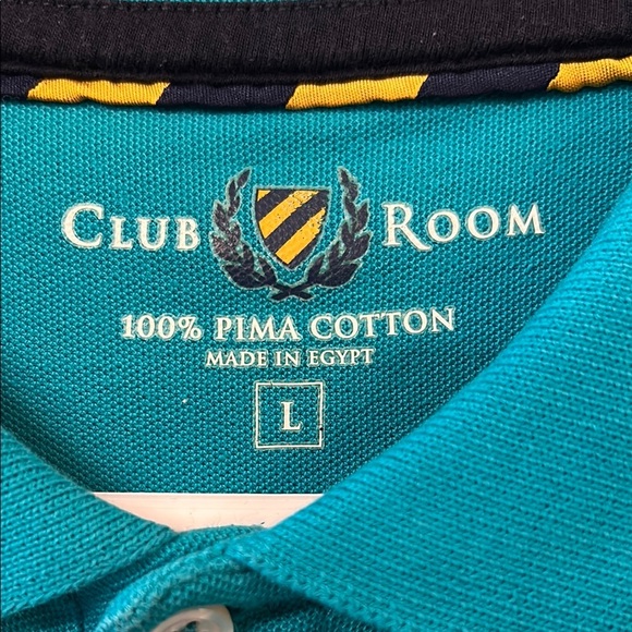 Club Room Blue Polo Shirt Classic Fit - Picture 2 of 3